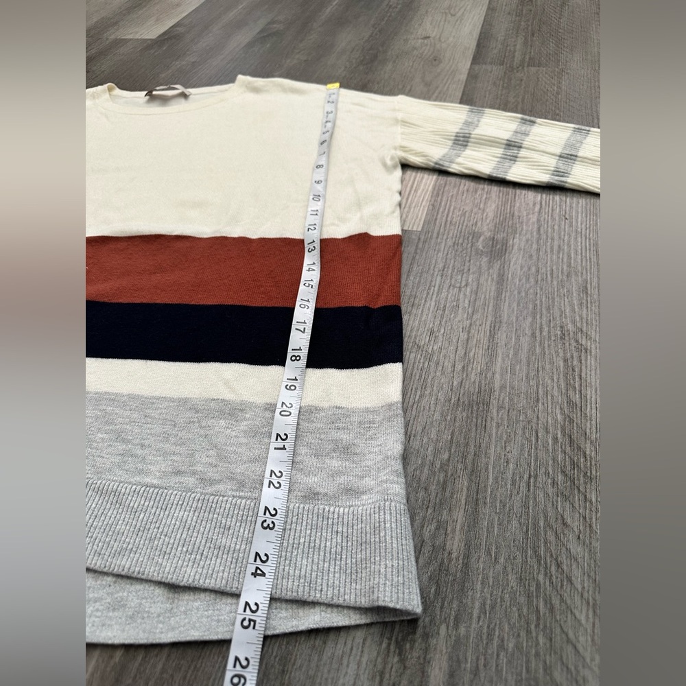 LOFT Tunic Colorblock Striped Sweater - Picture 8 of 8
